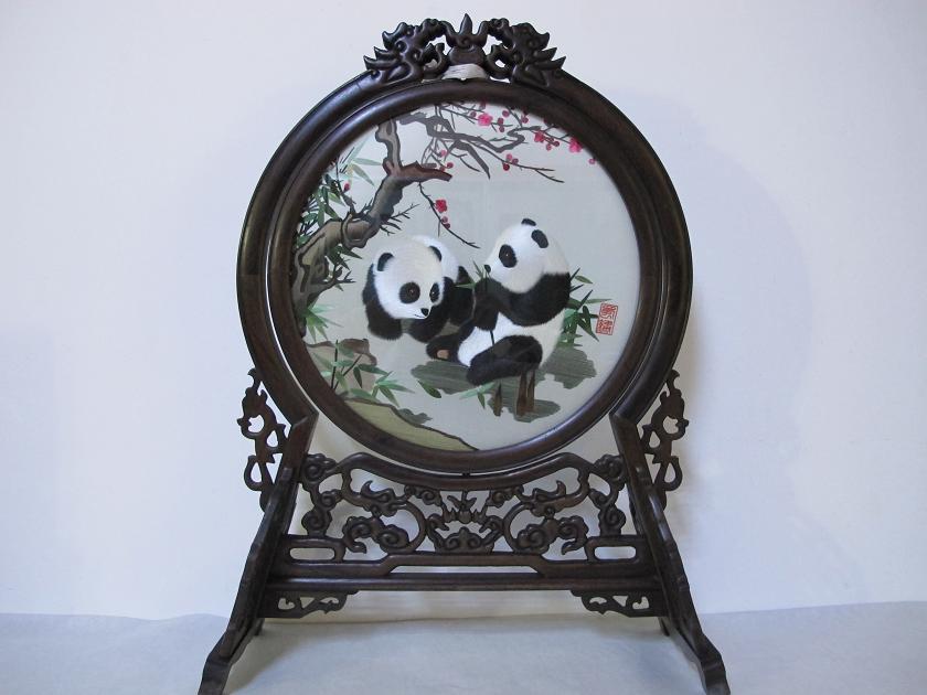 双熊猫极品   特殊龙头熊猫工艺品